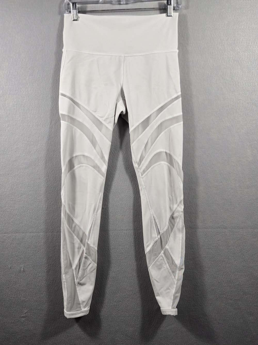 Lululemon Tight Stuff Tight II Mesh Panel Leggings White Size 8 High Rise 27"